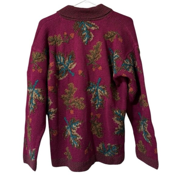 Northern Isles Portraits Hand Knit Button Cardigan Sweater Cottage Women Size L - Picture 2 of 13